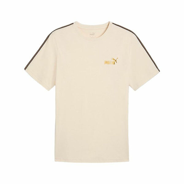 Herren Kurzarm-T-Shirt Puma Ess Tape Minimal Gold Beige