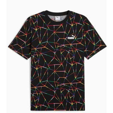 Herren Kurzarm-T-Shirt Puma LOVE UNITED AOP Tee Schwarz