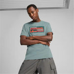 Herren Kurzarm-T-Shirt Puma Graphics Blau grün