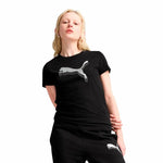 Damen Kurzarm-T-Shirt Puma Essentials Metallic Schwarz