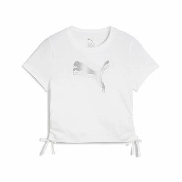 Kurzarm-T-Shirt für Kinder Puma Essentials Metallic Knotted Weiß