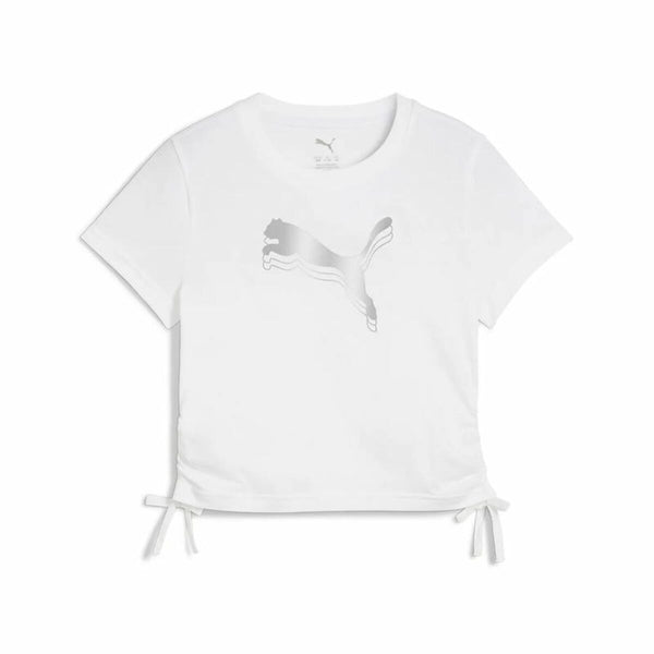Kurzarm-T-Shirt für Kinder Puma Essentials Metallic Knotted Weiß