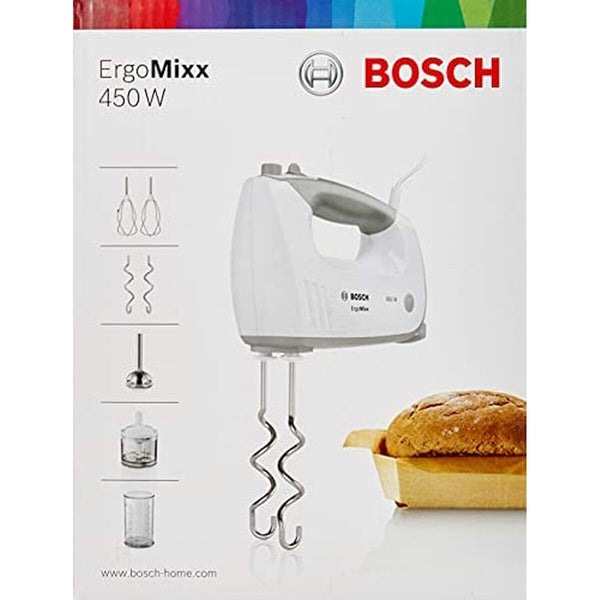 Multifunktions Handmixer mit Zubehör BOSCH MFQ36480 Weiß Grau 450 W