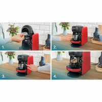 Kapsel-Kaffeemaschine BOSCH TAS163E T16 Finesse Schwarz Rot rouge 1400 W 700 ml