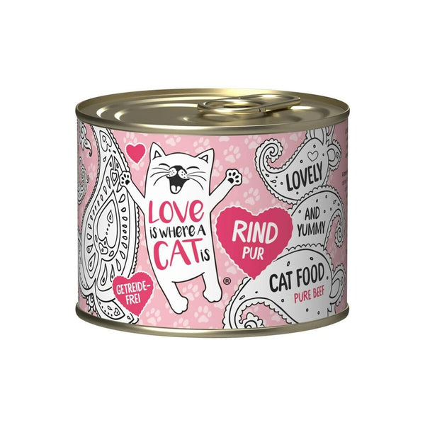 Katzenfutter LOVE IS WHERE A CAT IS 2191240 Rind und Kalbfleisch 200 g