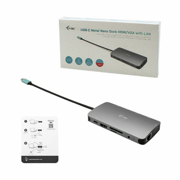 Dockstation i-Tec C31NANODOCKVGAPD Silberfarben