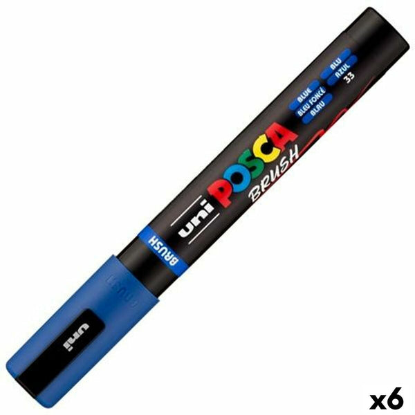 Marker BRUSH POSCA PC-5BR Blau (6 Stück)