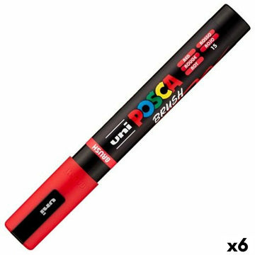 Marker BRUSH POSCA PC-5BR Rot (6 Stück)