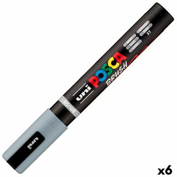 Marker BRUSH POSCA PC-5BR Grau (6 Stück)