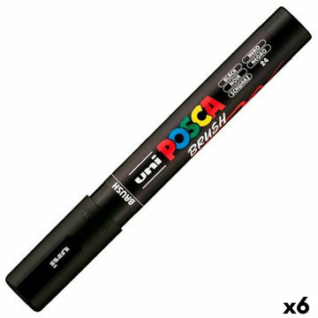 Marker BRUSH POSCA PC-5BR Schwarz (6 Stück)