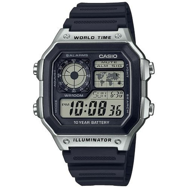 Herrenuhr Casio ILLUMINATOR WORLDTIME Schwarz Grau (Ø 40 mm)