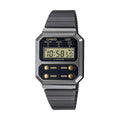 Unisex-Uhr Casio F100 - GUN METAL / GOLD Schwarz