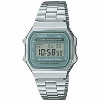 Unisex-Uhr Casio A168WA-3AYES grün Silberfarben (Ø 35 mm)