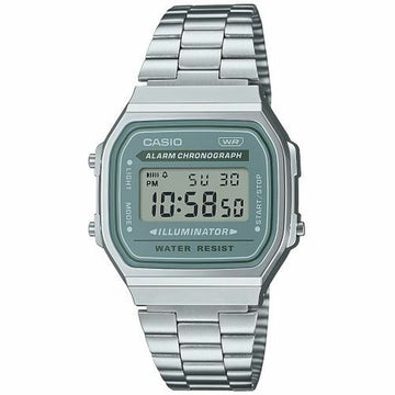 Unisex-Uhr Casio A168WA-3AYES grün Silberfarben (Ø 35 mm)