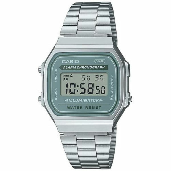 Unisex-Uhr Casio A168WA-3AYES grün Silberfarben (Ø 35 mm)