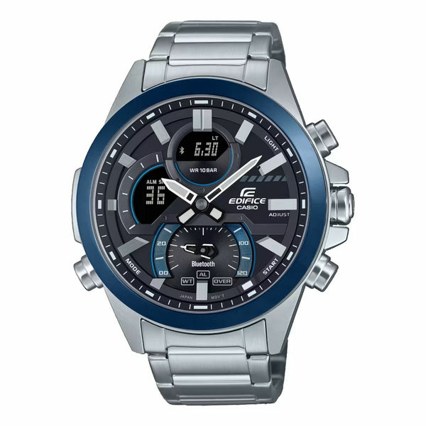Herrenuhr Casio ECB-30DB-1AEF Schwarz Silberfarben