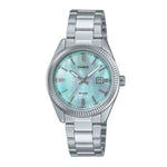 Herrenuhr Casio LADY DATE - AQUA GREEN Silberfarben