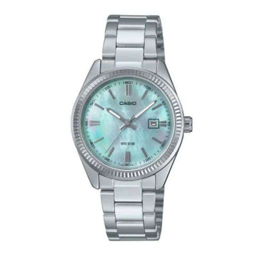 Herrenuhr Casio LADY DATE - AQUA GREEN Silberfarben