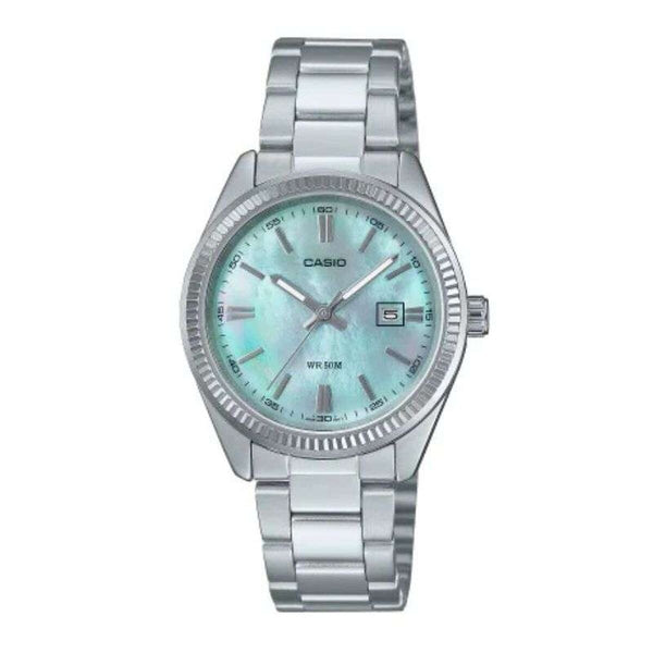 Herrenuhr Casio LADY DATE - AQUA GREEN Silberfarben
