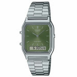 Unisex-Uhr Casio AQ-230A-3AMQYES grün Silberfarben