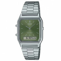 Unisex-Uhr Casio AQ-230A-3AMQYES grün Silberfarben