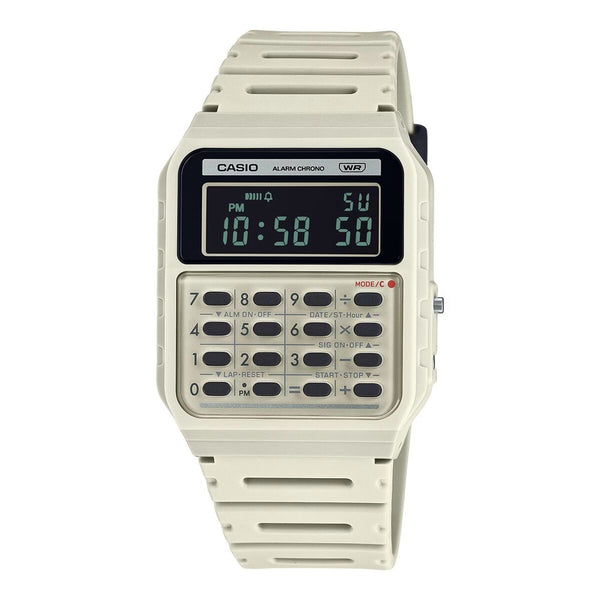 Herrenuhr Casio CALCULATOR EDGY COLLECTION - CREAM