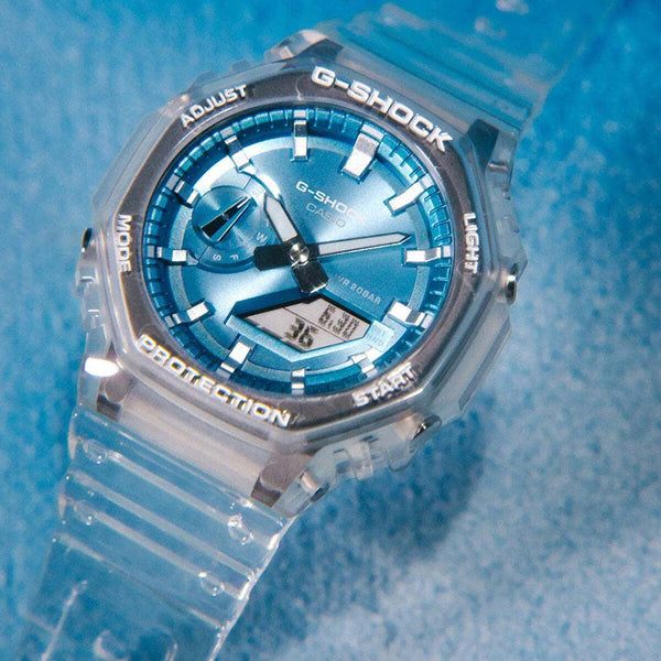 Herrenuhr Casio G-Shock BRIGHT METALLIC - LIGHT BLUE (Ø 44,5 mm)