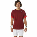 Herren Kurzarm-T-Shirt Asics Court Dunkelrot Tennis