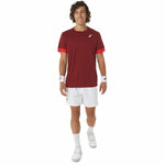 Herren Kurzarm-T-Shirt Asics Court Dunkelrot Tennis