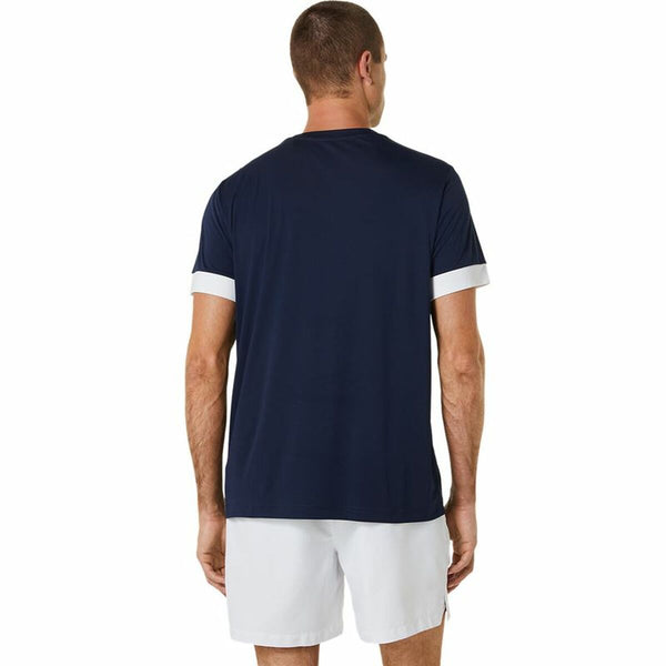 Kurzärmliges Sport T-Shirt Asics Court Marineblau Tennis