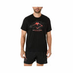 Herren Kurzarm-T-Shirt Asics Fujitrail Logo Ss Top Schwarz