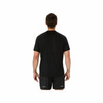 Herren Kurzarm-T-Shirt Asics Fujitrail Logo Ss Top Schwarz