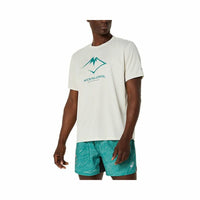 Herren Kurzarm-T-Shirt Asics Fujitrail Logo Ss Top Weiß