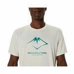 Herren Kurzarm-T-Shirt Asics Fujitrail Logo Ss Top Weiß