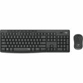 Tastatur mit Drahtloser Maus Logitech MK295 Französisch Schwarz Grau AZERTY