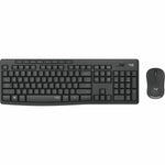 Tastatur mit Drahtloser Maus Logitech MK295 Französisch Schwarz Grau AZERTY