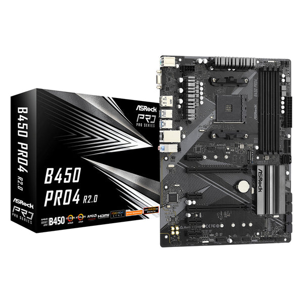 Motherboard ASRock B450 Pro4 R2.0 AMD B450 AMD AM4