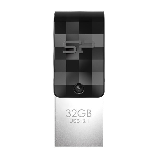 USB Pendrive Silicon Power Mobile C31 USB 3.1 USB-C OTG 32 GB Schwarz Schwarz/Silberfarben (1 Stück)