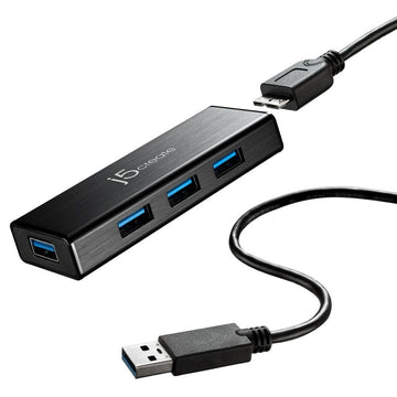 Hub USB j5create JUH340-N Schwarz 60 cm (1 Stück)