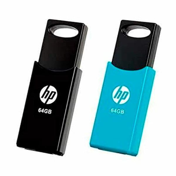 USB Pendrive HP V212W Schwarz Schwarz/Blau 64 GB 2 Stück (2 Stück)