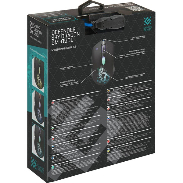 Gaming Maus Defender GM-090L Schwarz 3200 DPI