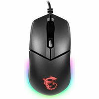 Gaming Maus MSI Clutch GM11 Schwarz RGB Mit Kabel Lichter