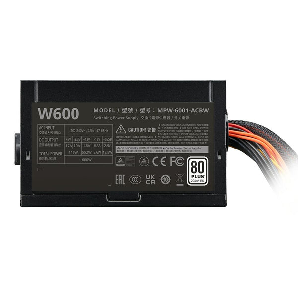 Stromquelle Cooler Master MPW-6001-ACBW-BEU 600 W 110 W TÜV CE 80 PLUS FCC Verkabelt ATX