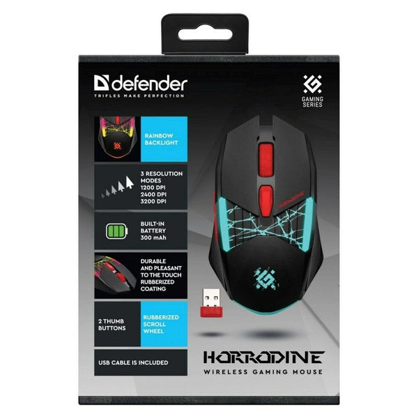 Gaming Maus Defender GM-237 HORRODINE Schwarz 3200 DPI
