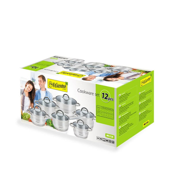 Topfset Feel Maestro MR-2120 Silberfarben Stahl 12 Stücke