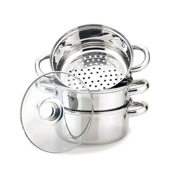 Dampfgarer mit Kasserolle Feel Maestro MR-2900-18 Stahl Glas Edelstahl 2 L