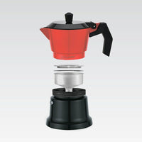 Italienische Kaffeemaschine Feel Maestro MR-1657-3 Schwarz Rot Aluminium 150 ml 3 Kopper