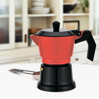 Italienische Kaffeemaschine Feel Maestro MR-1657-3 Schwarz Rot Aluminium 150 ml 3 Kopper