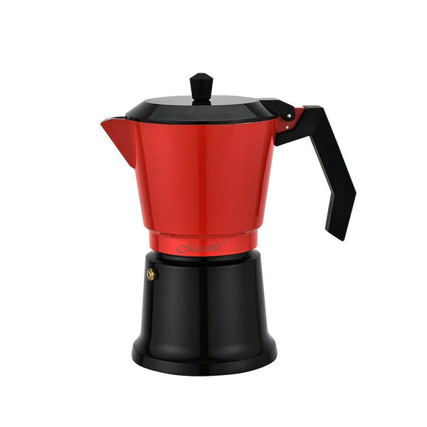 Italienische Kaffeemaschine Feel Maestro MR-1657-6 Schwarz Rot Aluminium 300 ml 6 Tassen