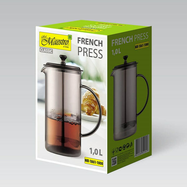 Teekanne Feel Maestro MR-1861-1000 Schwarz Durchsichtiges Edelstahl Borosilikatglas 1 L